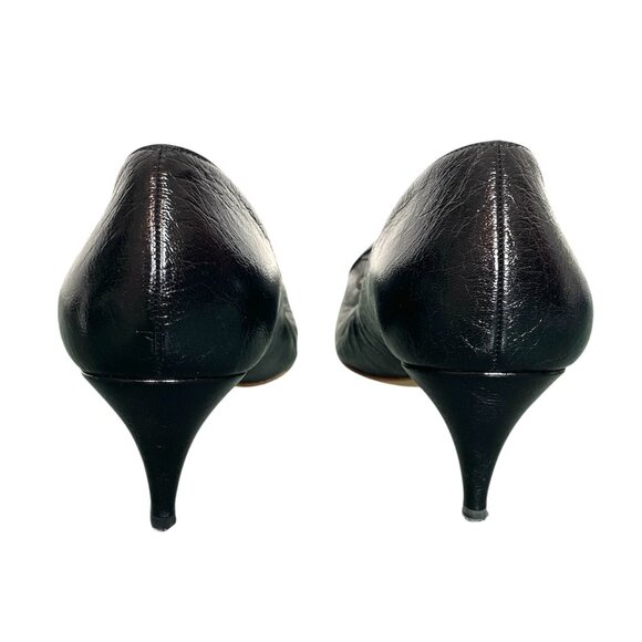 CHANEL Classic CC Logo Cap Toe Bow Elastic Pumps Heels \\ 37.5 - Picture 6 of 12